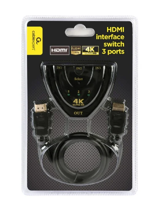 Кабель Cablexpert (DSW-HDMI-35) HDMI-3хHDMI M/F v.1.4, 0.5м